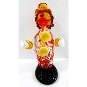 Vintage ICE.T Venezuelan Arte Murano Hand Blown Glass Clown Figurine